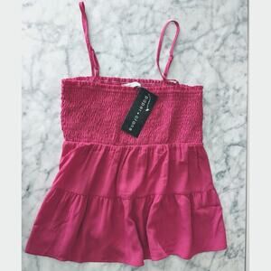 Paper Crane Fushia  Smocked Cami sz Med New